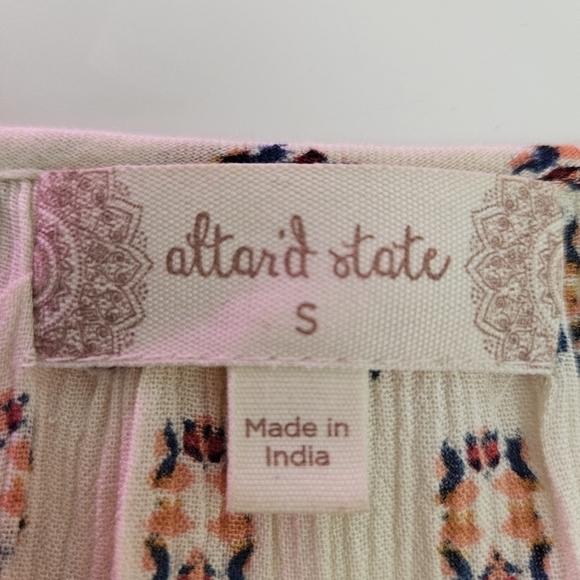 Altar'd State Womens Boho Bell Sleeve Mini Dress Sz Small - Picture 12 of 13